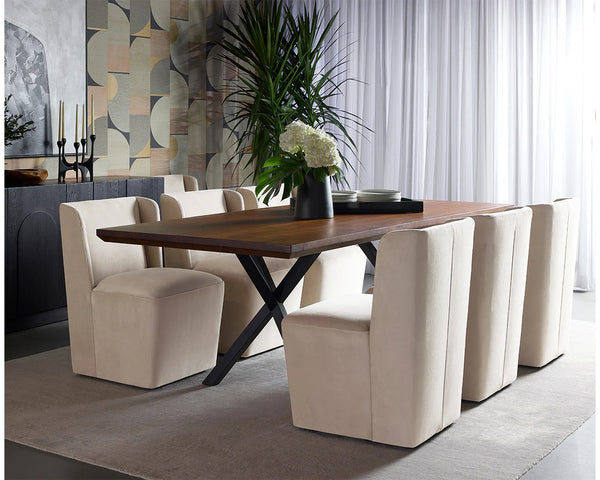 AMITA WHEELED DINING CHAIR