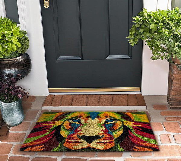 ABSTRACT LION DOORMAT