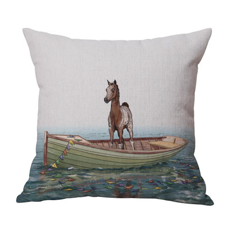 ANIMALS IN BOATS ON WATER