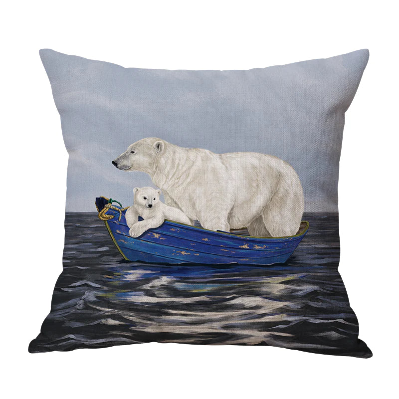 ANIMALS IN BOATS ON WATER