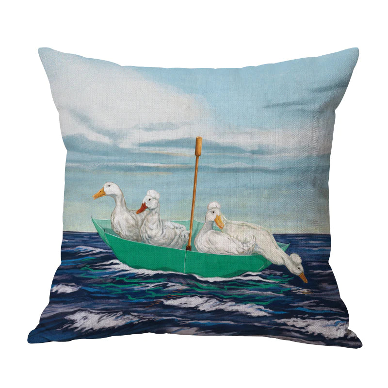 ANIMALS IN BOATS ON WATER
