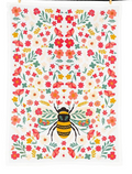 COLOURFUL FLORAL BEE TEA TOWEL