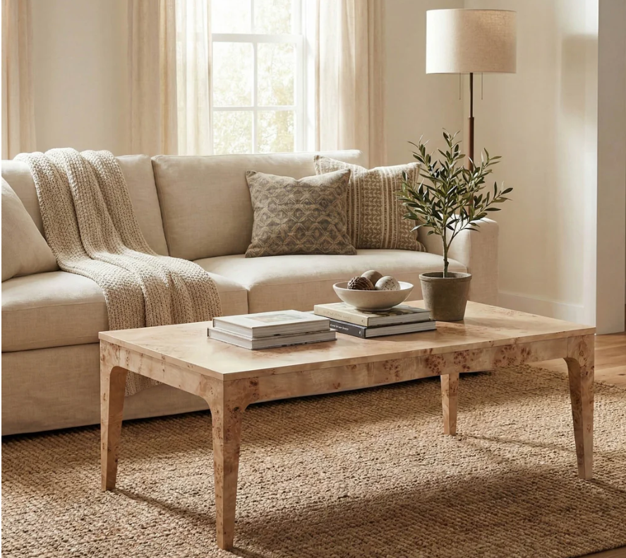 MAPPA LIGHT BURL COFFEE TABLE