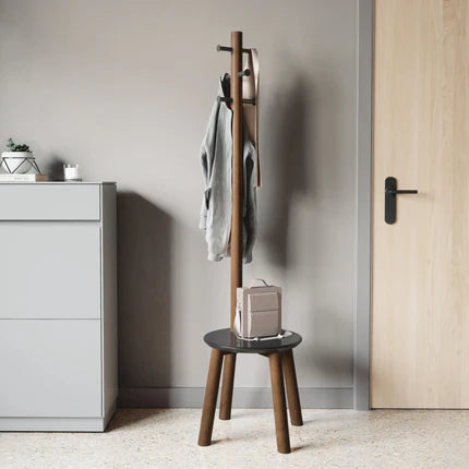 PILLAR STOOL AND COAT RACK