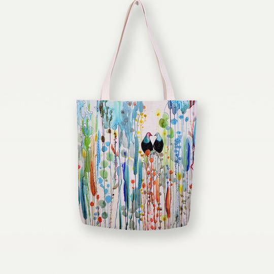 BIRDS IN THE RAIN TOTE