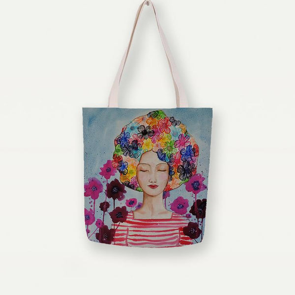 HEAD IN THE FLOWERS TOTE