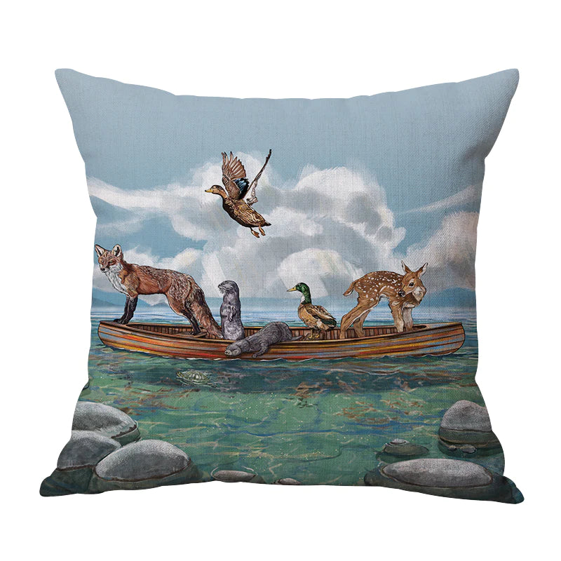 ANIMALS IN BOATS ON WATER